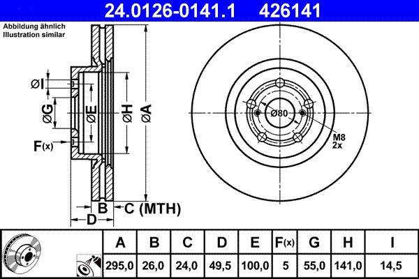 Disques de frein ATE ref. 24.0126-0141.1
