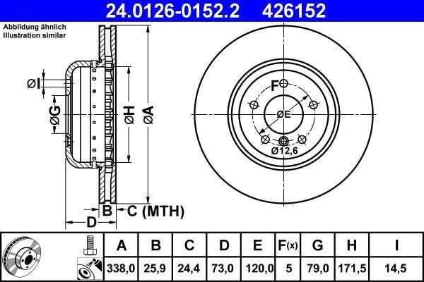 Disques de frein ATE ref. 24.0126-0152.2