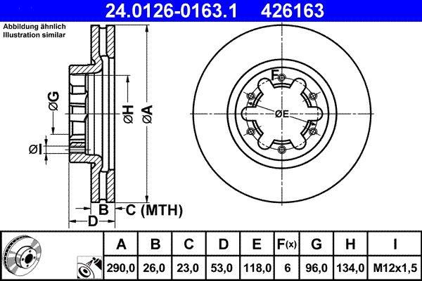 Disques de frein ATE ref. 24.0126-0163.1