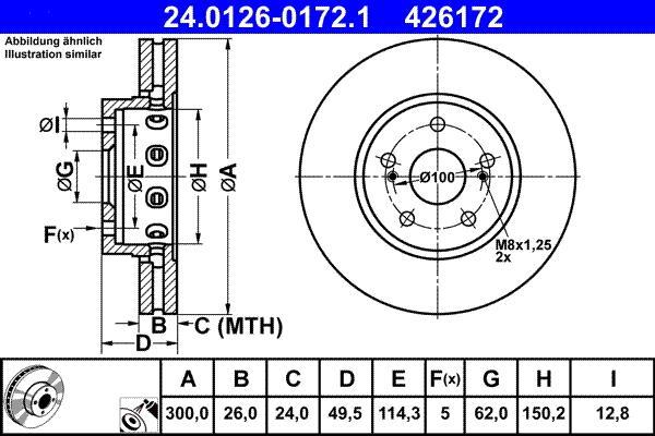 Disques de frein ATE ref. 24.0126-0172.1