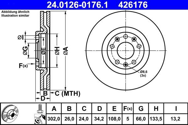 Disques de frein ATE 24.0126-0176.1