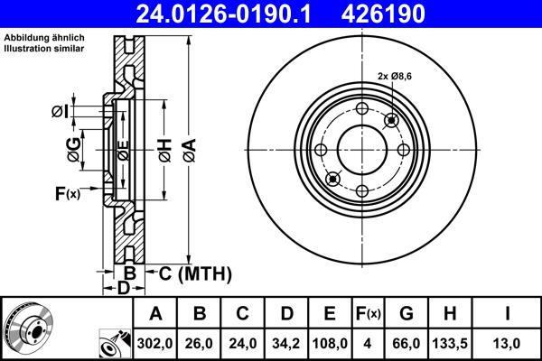 Disques de frein ATE 24.0126-0190.1