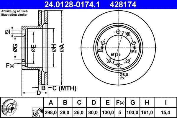 Disques de frein ATE ref. 24.0128-0174.1