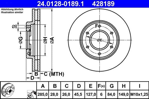 Disques de frein ATE ref. 24.0128-0189.1