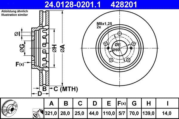 Disques de frein ATE ref. 24.0128-0201.1