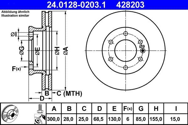 Disques de frein ATE 24.0128-0203.1