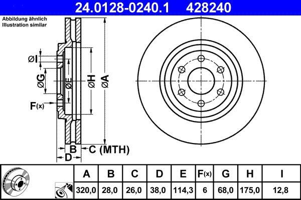 Disques de frein ATE ref. 24.0128-0240.1