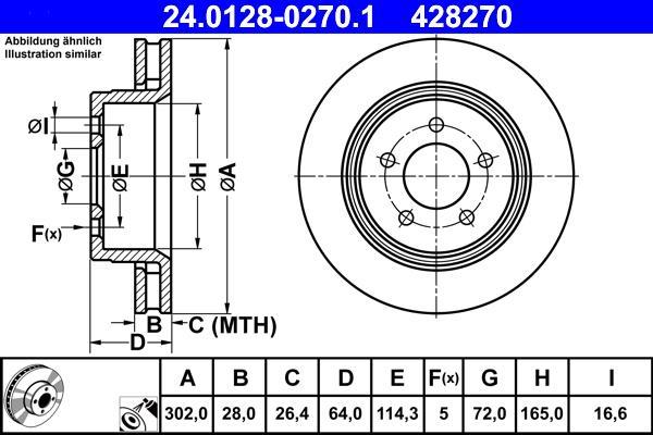 Disques de frein ATE ref. 24.0128-0270.1