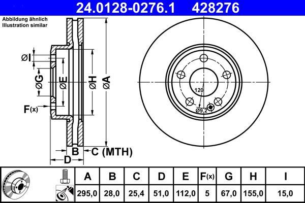 Disques de frein ATE ref. 24.0128-0276.1