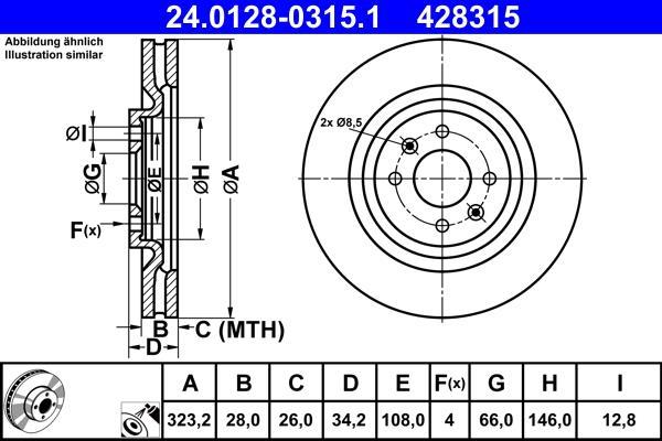 Disques de frein ATE 24.0128-0315.1