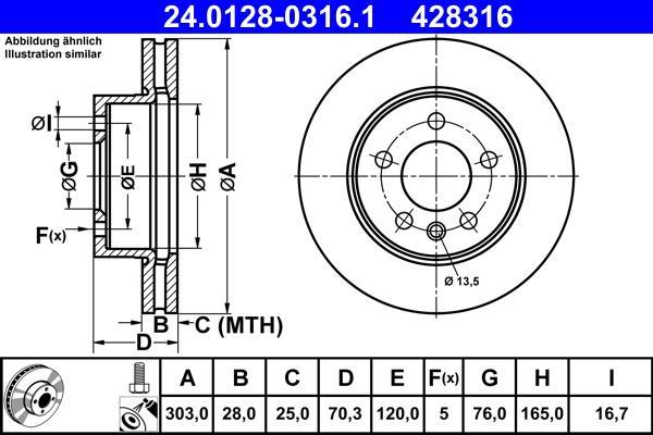 Disques de frein ATE 24.0128-0316.1