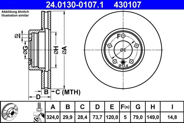 Disques de frein ATE ref. 24.0130-0107.1