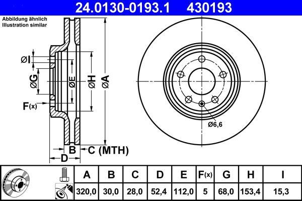 Disques de frein ATE ref. 24.0130-0193.1
