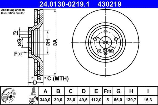 Disques de frein ATE ref. 24.0130-0219.1