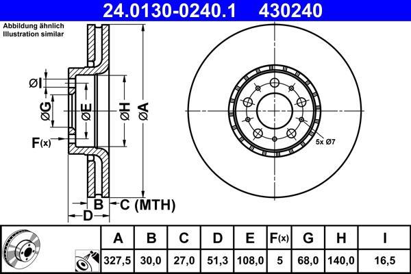 Disques de frein ATE ref. 24.0130-0240.1