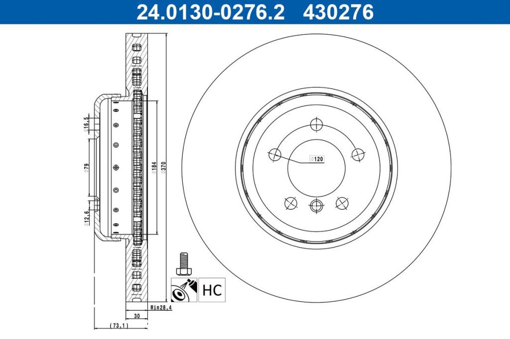 Disques de frein ATE ref. 24.0130-0276.2