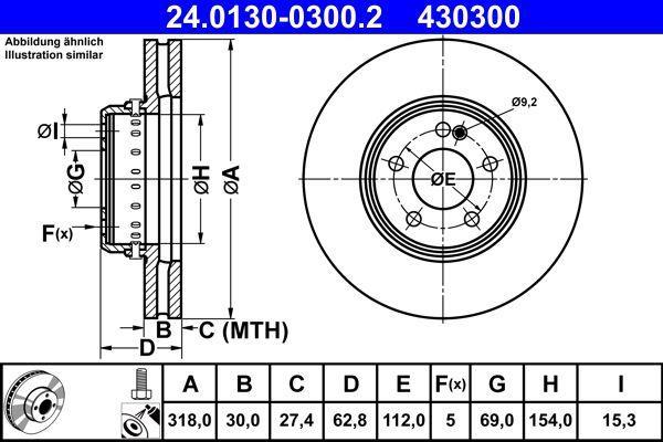 Disques de frein ATE ref. 24.0130-0300.2