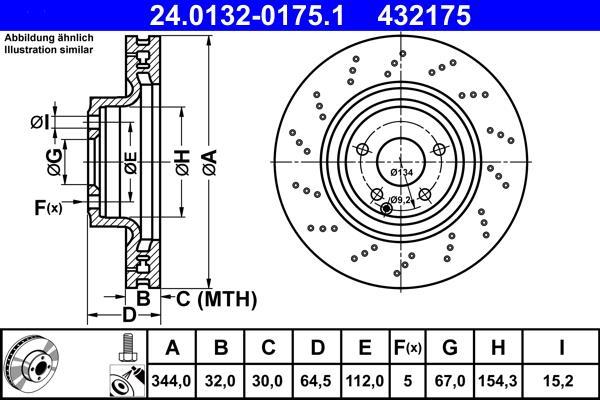 Disques de frein ATE 24.0132-0175.1
