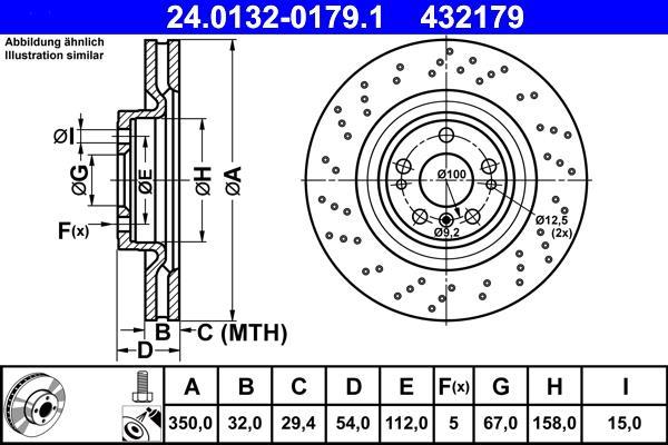 Disques de frein ATE ref. 24.0132-0179.1