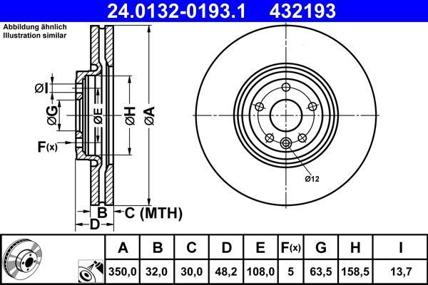 Disques de frein ATE ref. 24.0132-0193.1