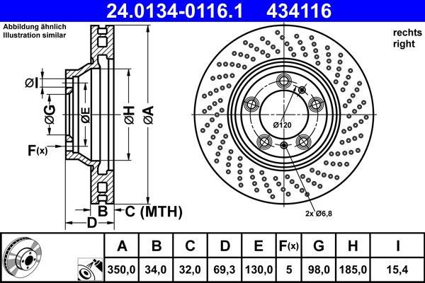 Disques de frein ATE 24.0134-0116.1