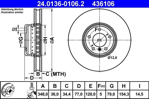 Disques de frein ATE ref. 24.0136-0106.2