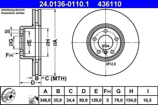 Disques de frein ATE ref. 24.0136-0110.1