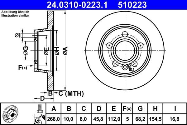 Disques de frein ATE ref. 24.0310-0223.1
