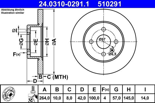 Disques de frein ATE ref. 24.0310-0291.1