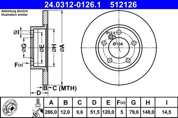 Disques de frein ATE ref. 24.0312-0126.1