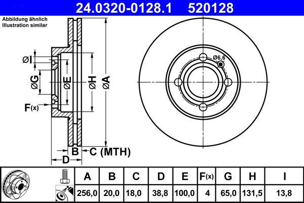 Disques de frein ATE ref. 24.0320-0128.1