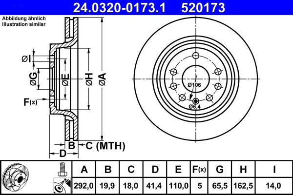 Disques de frein ATE 24.0320-0173.1