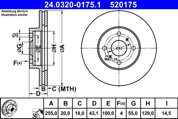 Disques de frein ATE ref. 24.0320-0175.1