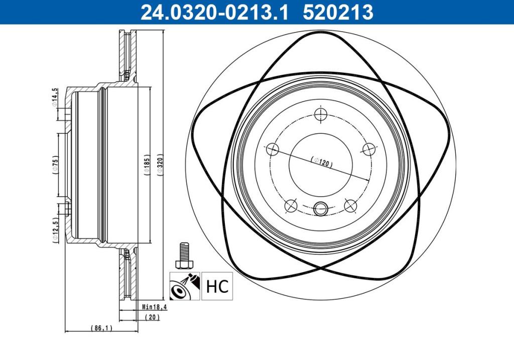 Disques de frein ATE ref. 24.0320-0213.1