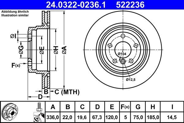Disques de frein ATE 24.0322-0236.1