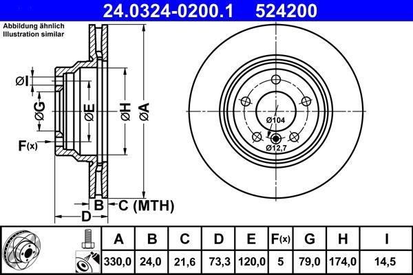 Disques de frein ATE ref. 24.0324-0200.1