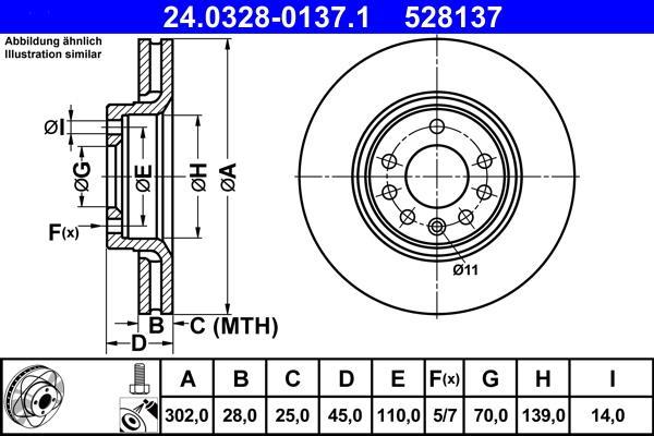Disques de frein ATE ref. 24.0328-0137.1