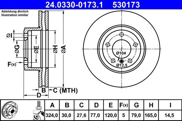 Disques de frein ATE ref. 24.0330-0173.1