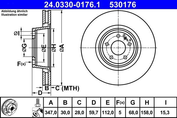 Disques de frein ATE ref. 24.0330-0176.1