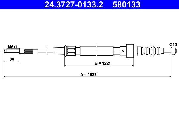 Cable de freno de mano ATE ref. 24.3727-0133.2