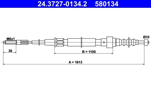 Cabo de freio de estacionamento ATE ref. 24.3727-0134.2