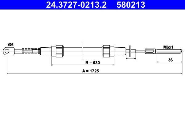 Cable de freno de mano ATE ref. 24.3727-0213.2