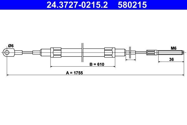 Cable de freno de mano ATE ref. 24.3727-0215.2