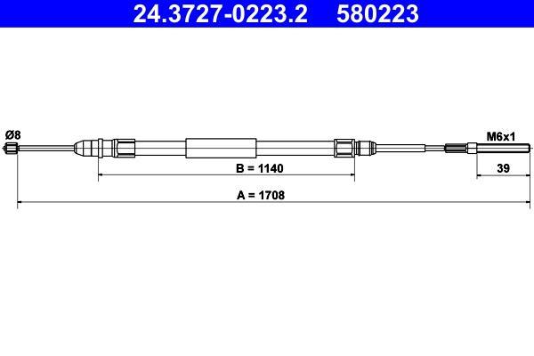 Cable de freno de mano ATE ref. 24.3727-0223.2