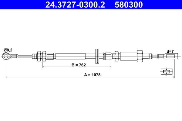 Cable de freno de mano ATE ref. 24.3727-0300.2