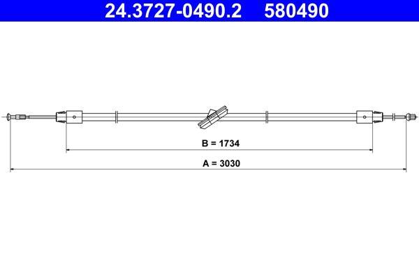 Cable de freno de mano ATE ref. 24.3727-0490.2