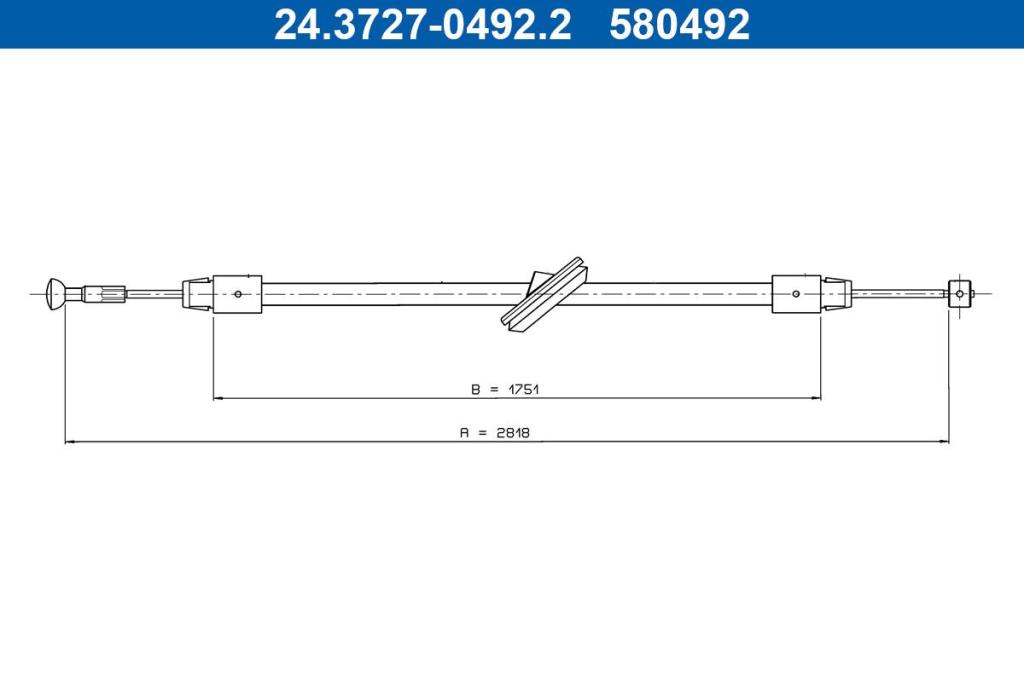 Cable de freno de mano ATE ref. 24.3727-0492.2