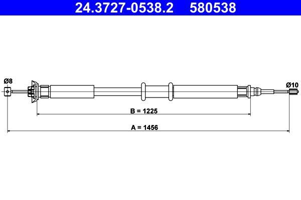 Cable de freno de mano ATE ref. 24.3727-0538.2