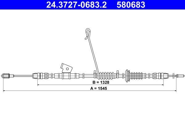 Cable de freno de mano ATE ref. 24.3727-0683.2