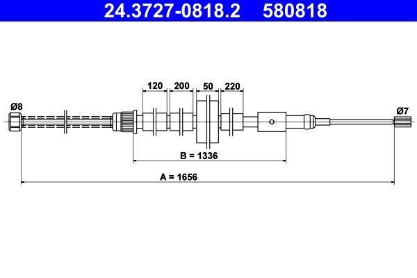 Cable de freno de mano ATE ref. 24.3727-0818.2